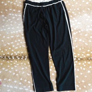 Banana Republic Black/White Drawstring Pants